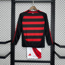 Kit Infantil Flamengo Home Manga Comprida 2025/26 - Adidas infantil