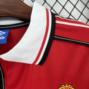 Camisa Manchester United Home 1998/99 - Versão Retro Manga Comprida