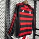 Kit Infantil Flamengo Home Manga Comprida 2025/26 - Adidas infantil