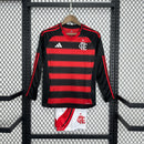 Kit Infantil Flamengo Home Manga Comprida 2025/26 - Adidas infantil