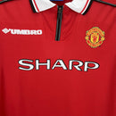 Camisa Manchester United Home 1998/99 - Versão Retro Manga Comprida