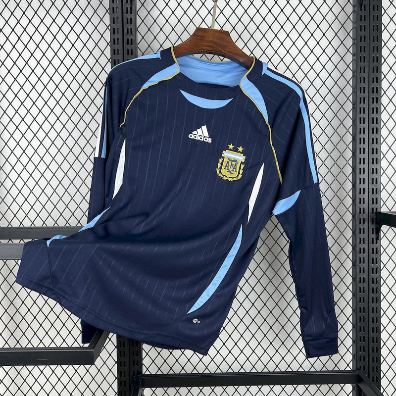 Camisa Argentina Copa do Mundo 2006/07 - Versão Retro Manga Comprida