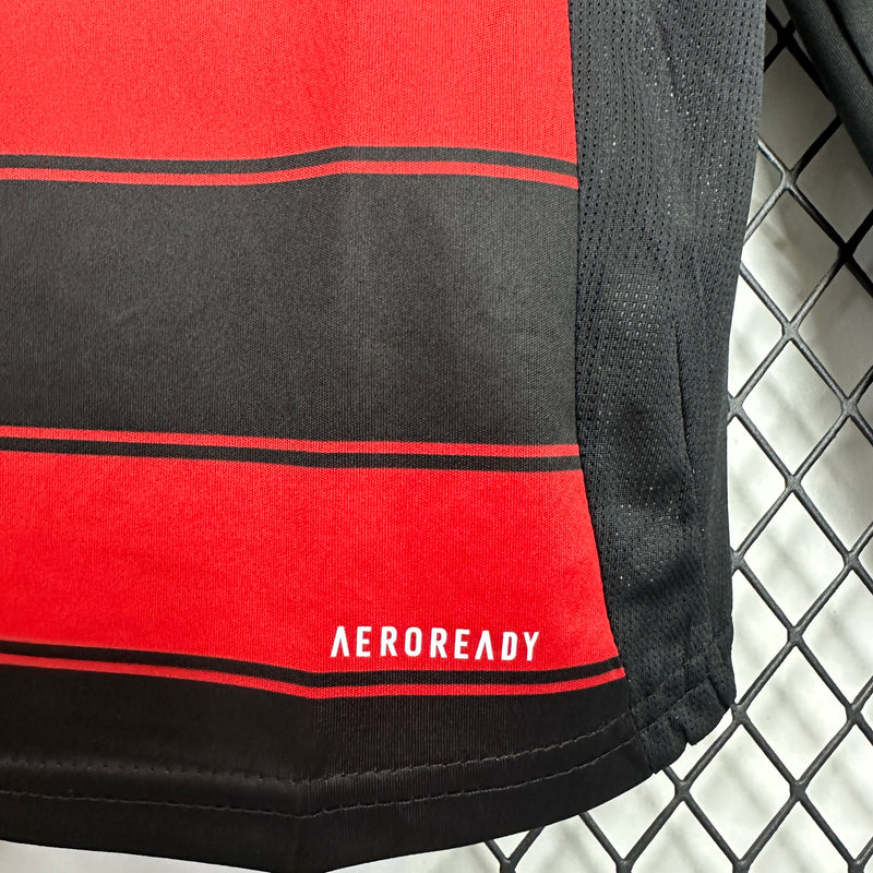 Kit Infantil Flamengo Home Manga Comprida 2025/26 - Adidas infantil