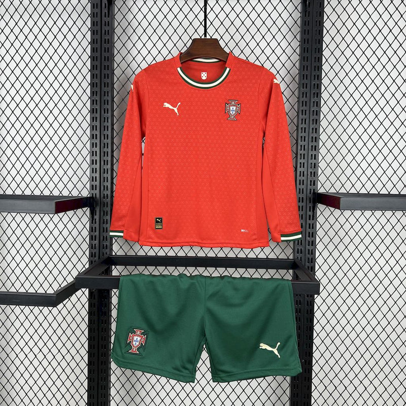 Kit infantil Portugal Home Manga Comprida 2025/26 - Puma infantil