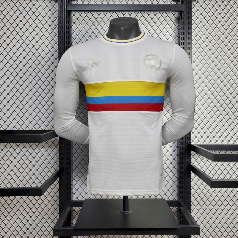 Camisa Colômbia 100 Anos Manga Comprida 24/25 - Adidas Jogador Masculina