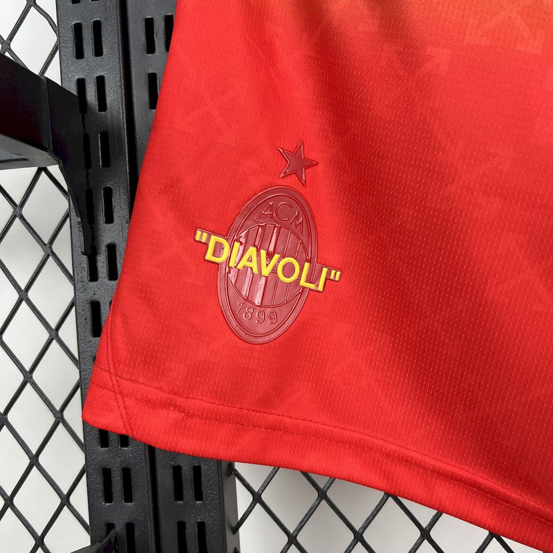 Calção Short Futebol AC Milan Co-Branded Red Green 2025/26 - Puma Short