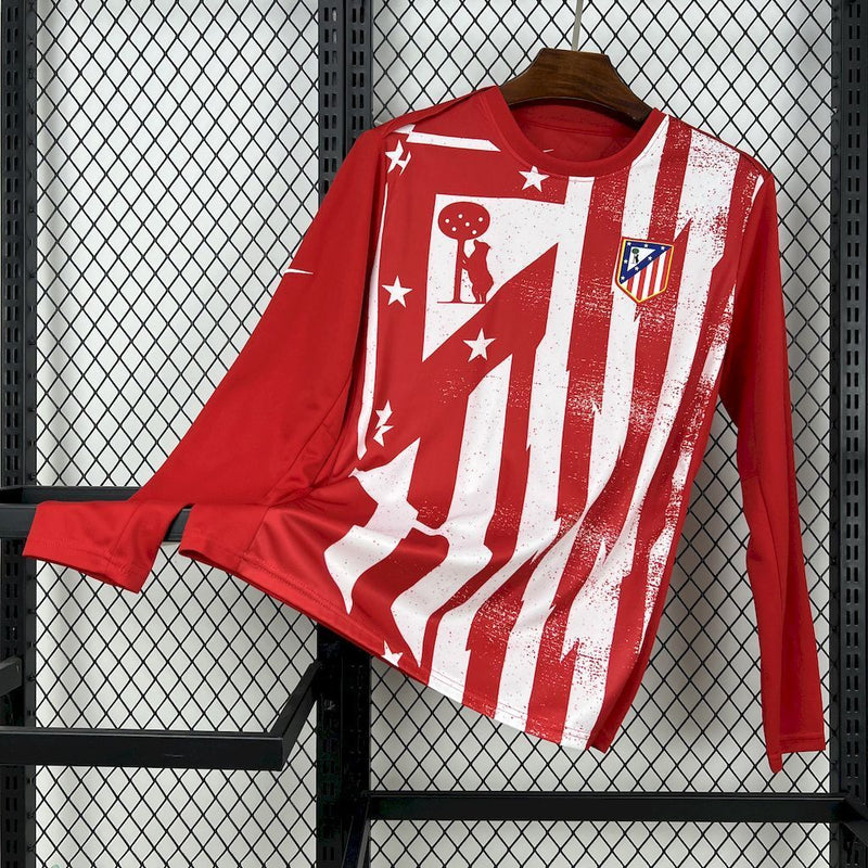 Camisa Atlético de Madrid Pré Jogo Manga comprida 2025/26 - Versão Torcedor