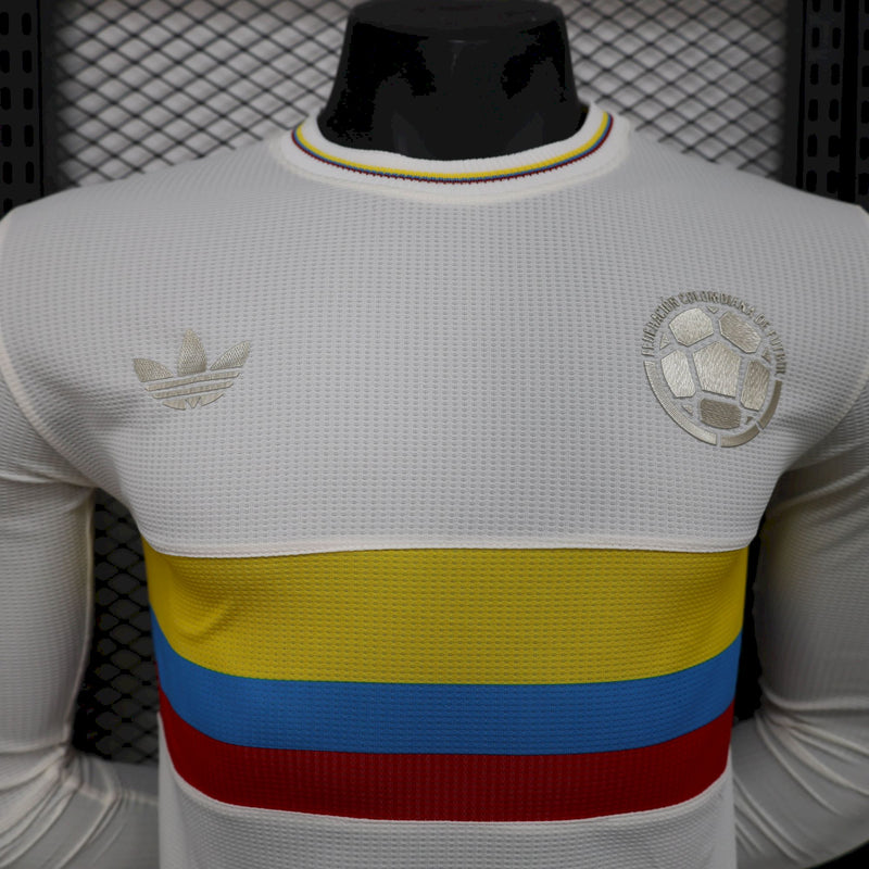 Camisa Colômbia 100 Anos Manga Comprida 24/25 - Adidas Jogador Masculina