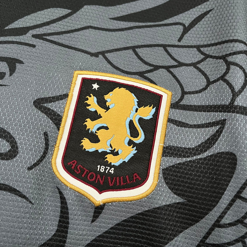 Camisa Aston Villa Black 25/26 -  Adidas Torcedor Masculina