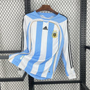 Camisa Argentina Copa do Mundo Home 2006/07 - Versão Retro Manga Comprida