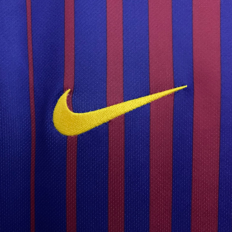 Camisa Barcelona Home 2017/18 - Versão Retro Manga Comprida