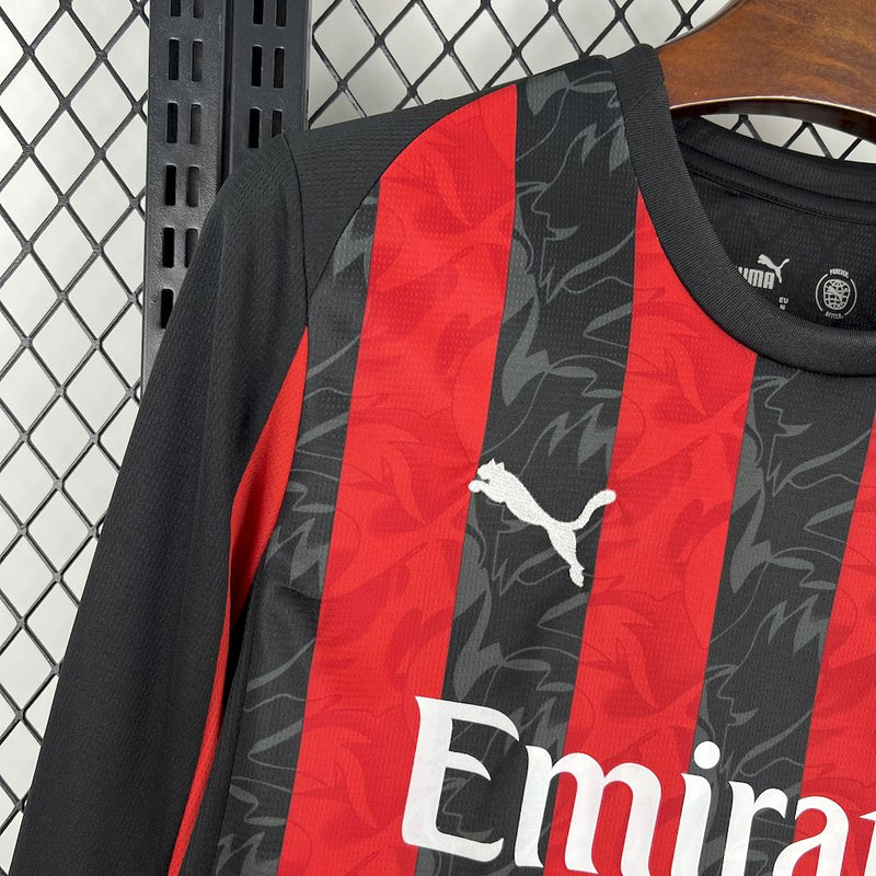 Camisa Milan Home Manga comprida 2025/26 - Versão Torcedor