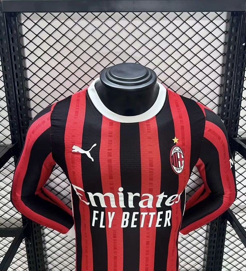 Camisa Milan Home Manga Comprida 24/25 - Puma Jogador Masculina