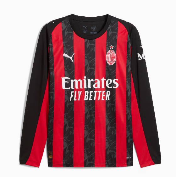 Camisa Milan Home Manga comprida 2025/26 - Versão Torcedor