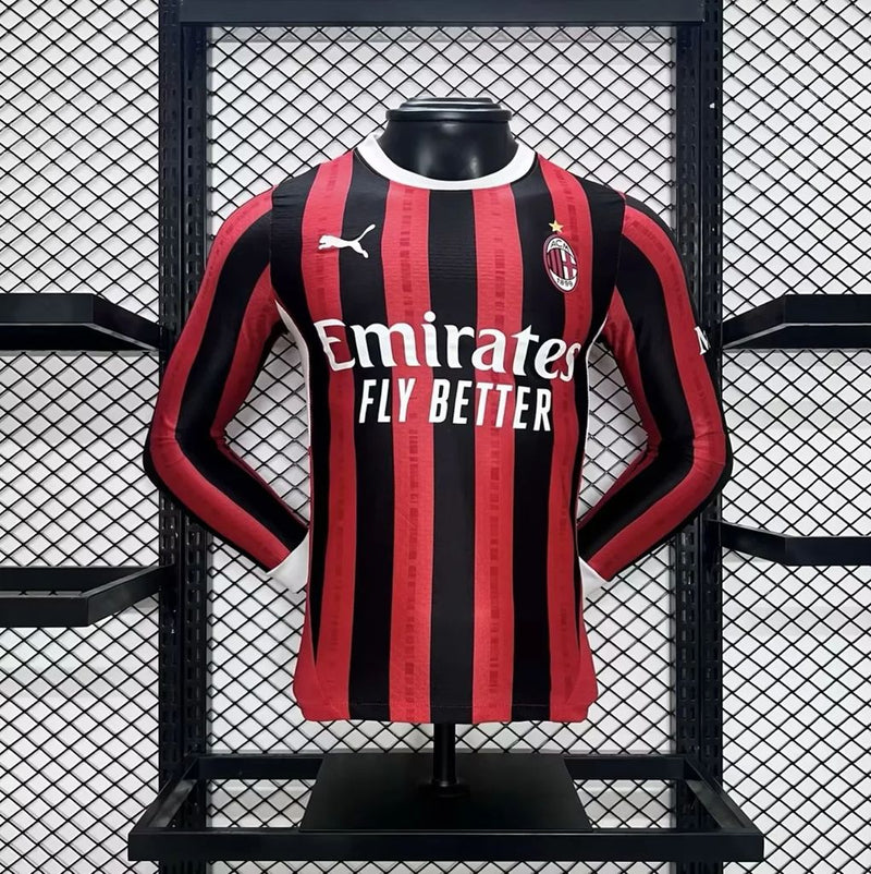 Camisa Milan Home Manga Comprida 24/25 - Puma Jogador Masculina