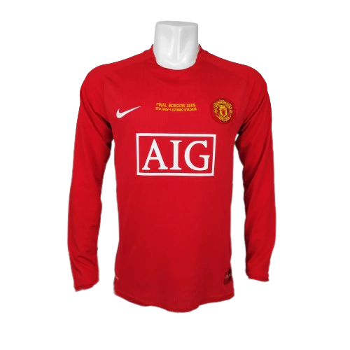 Camisa Manchester United Home 2007/08 - Versão Retro Manga Comprida