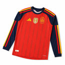 Camisa Espanha Titular Campeã do Mundo 2026/27 - Duas Estrelas + Patch - Manga Comprida Torcedor
