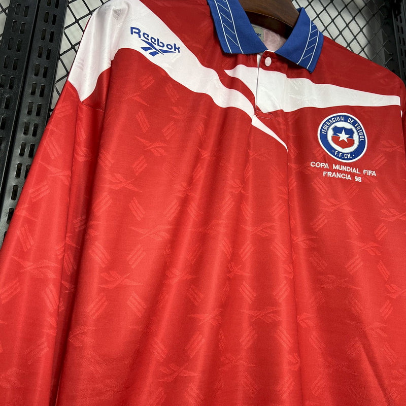 Camisa Chile Manga Longa Titular 1998 - Versão Retro
