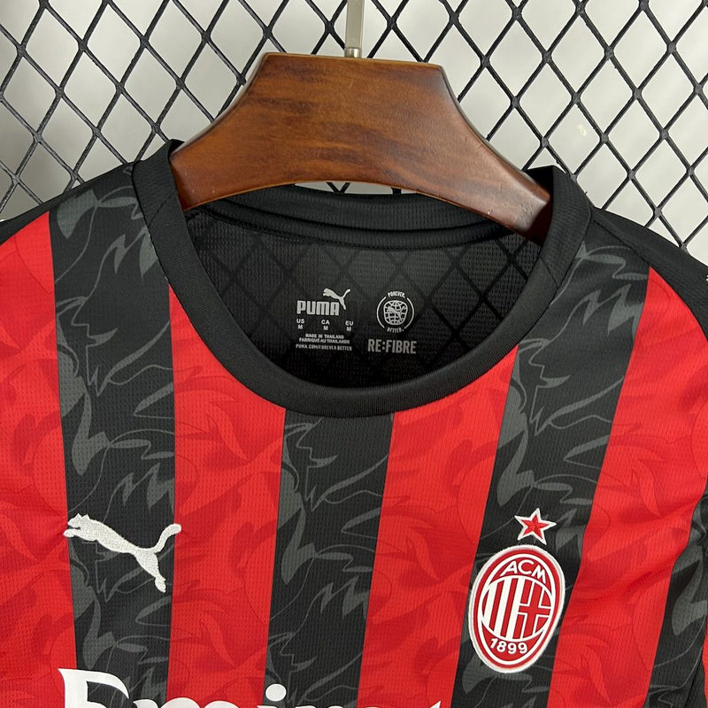 Camisa Milan Home Manga comprida 2025/26 - Versão Torcedor