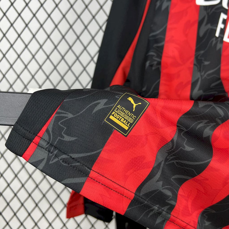 Camisa Milan Home Manga comprida 2025/26 - Versão Torcedor