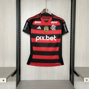 Camisa Flamengo Home Full Patrocínios + Patches 25/26 - Adidas Torcedor Feminina