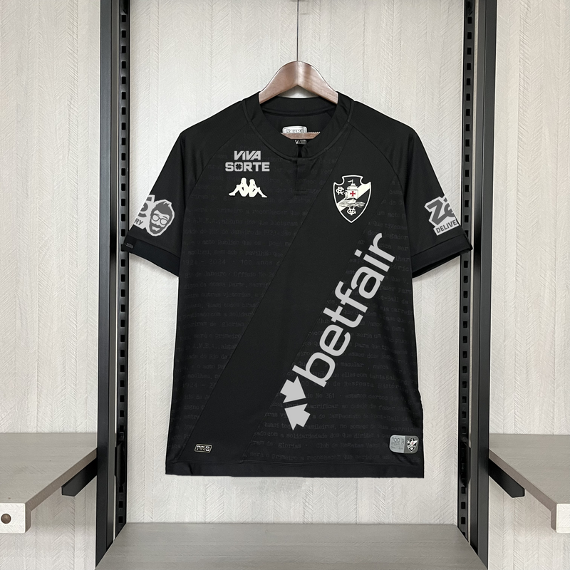 Camisa Vasco Black + Patrocínios 24/25 - Versão Torcedor