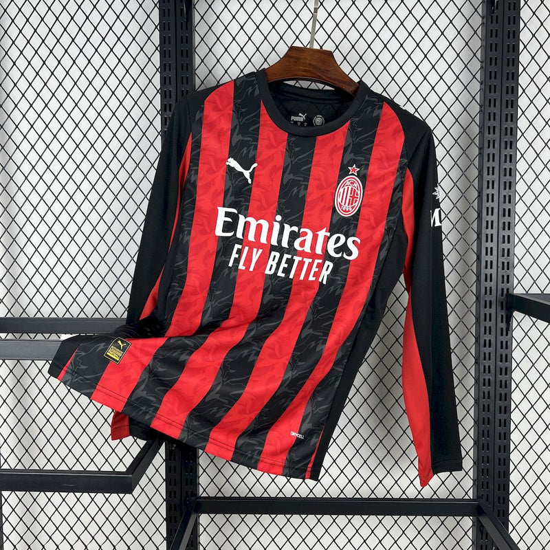 Camisa Milan Home Manga comprida 2025/26 - Versão Torcedor
