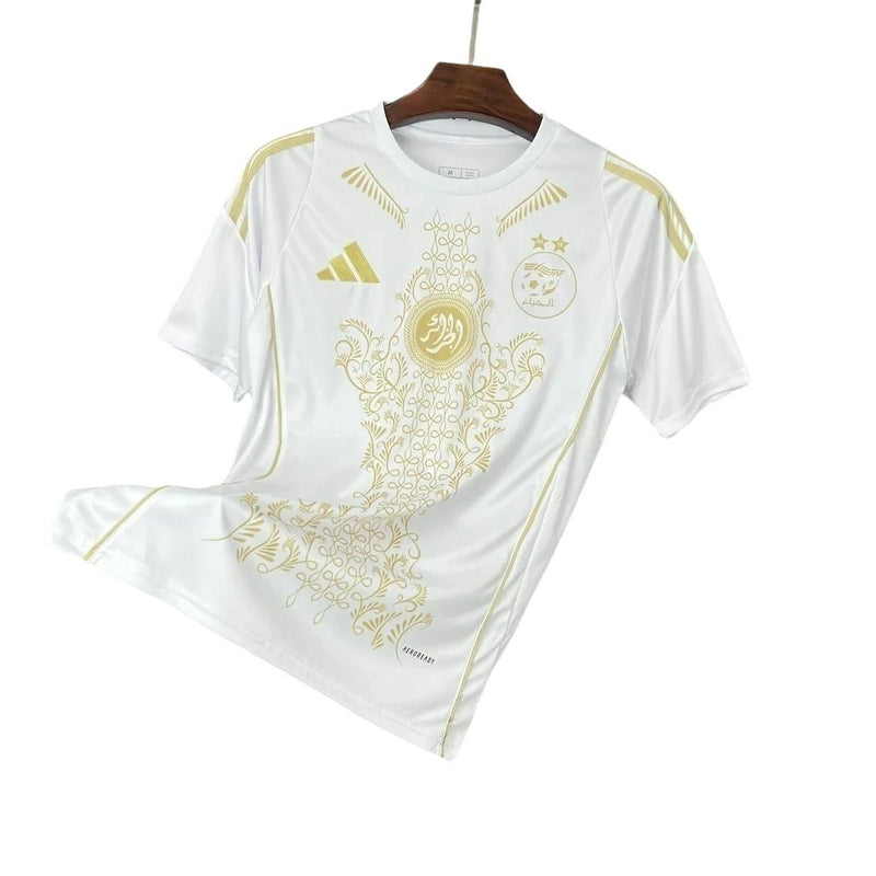 Seleção Algeria Karakou White gold 24/25 - Adidas Torcedor Masculina